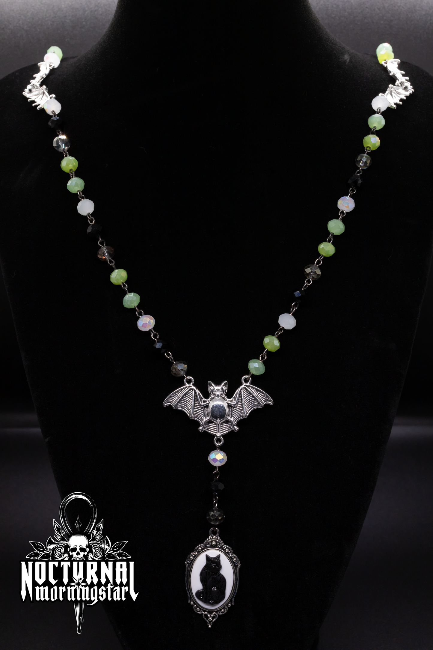 Black Cat Cameo Rosary