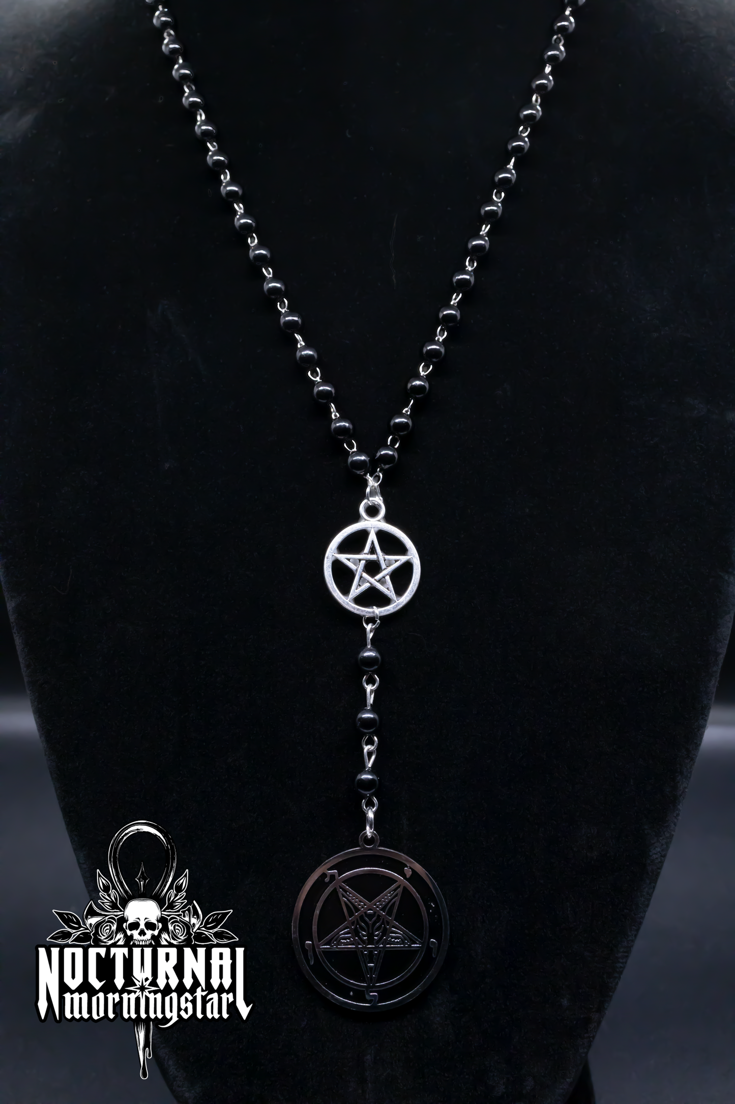 Acrylic Baphomet Pentagram Rosary