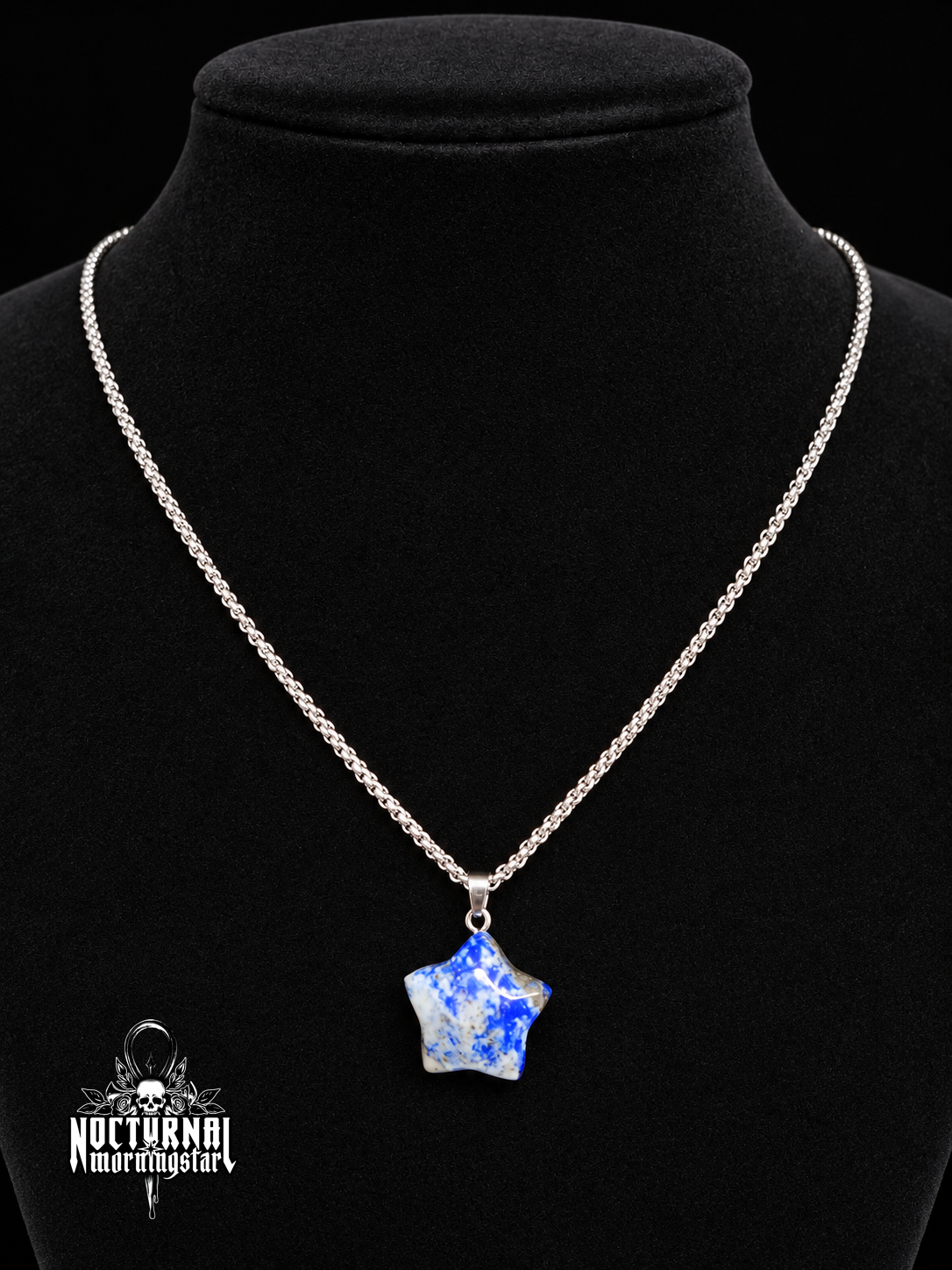Lapis Lazuli Star Box Chain Necklace