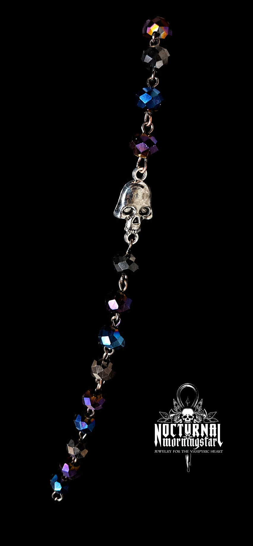 Iridescent Rainbow Steel Pentagram Rosary