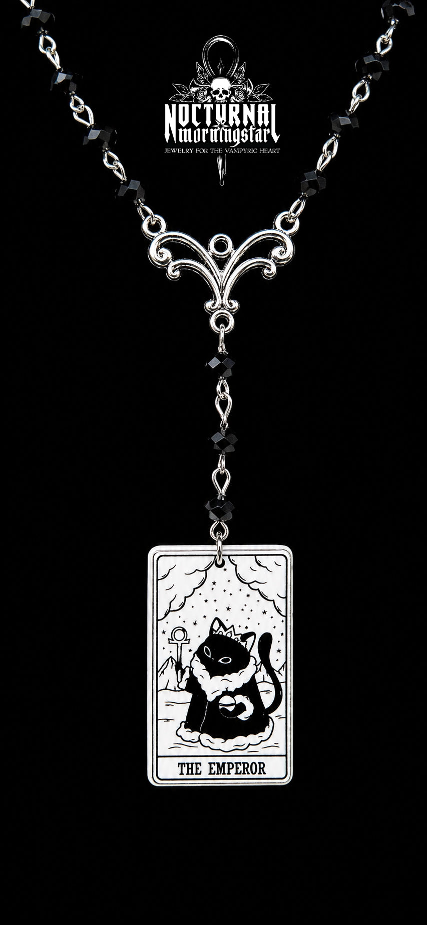 Gothic Cat Tarot Rosary The Emperor
