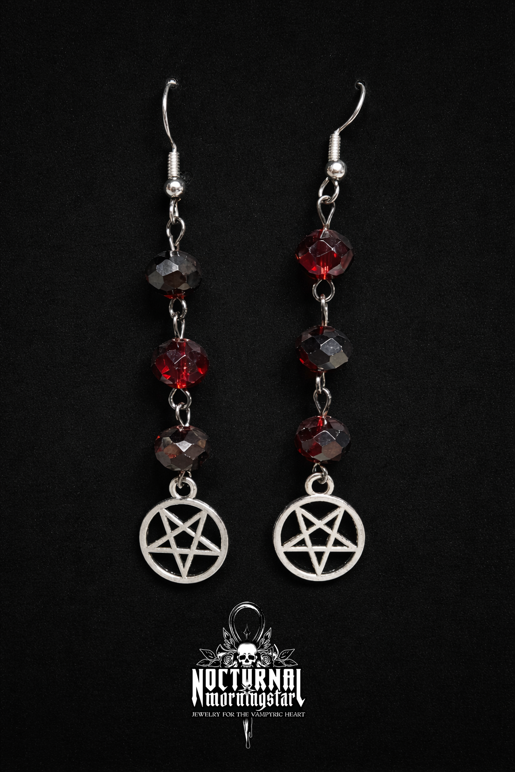Pentagram Earrings with Beads
