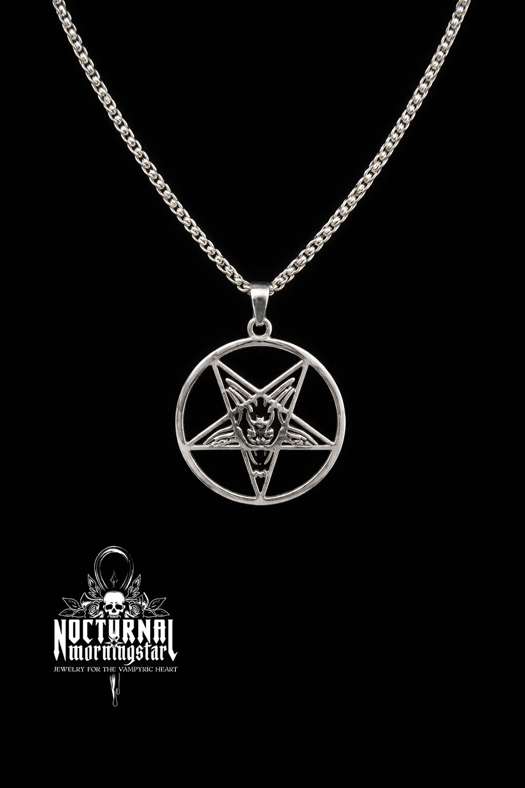 Silver Baphomet Pendant Necklace