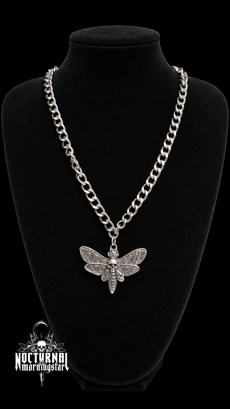 Death's Head Moth Rolo Chain Necklace
