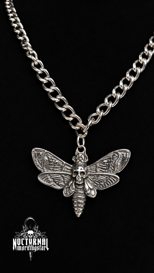Death's Head Moth Rolo Chain Necklace