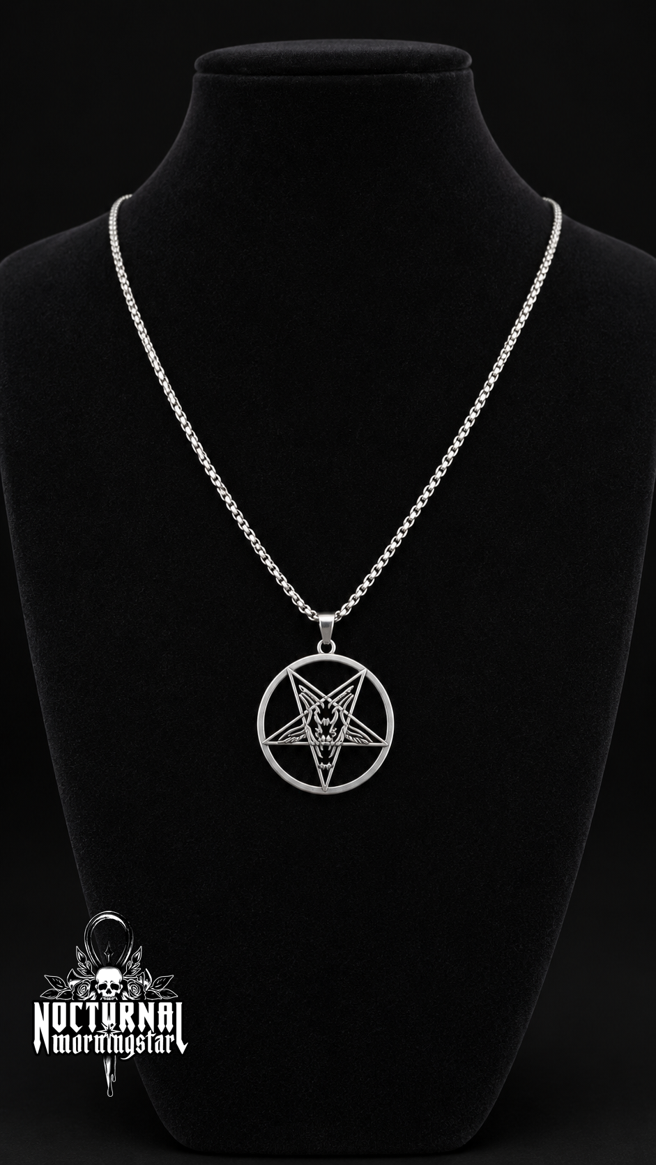 Silver Baphomet Pendant Necklace