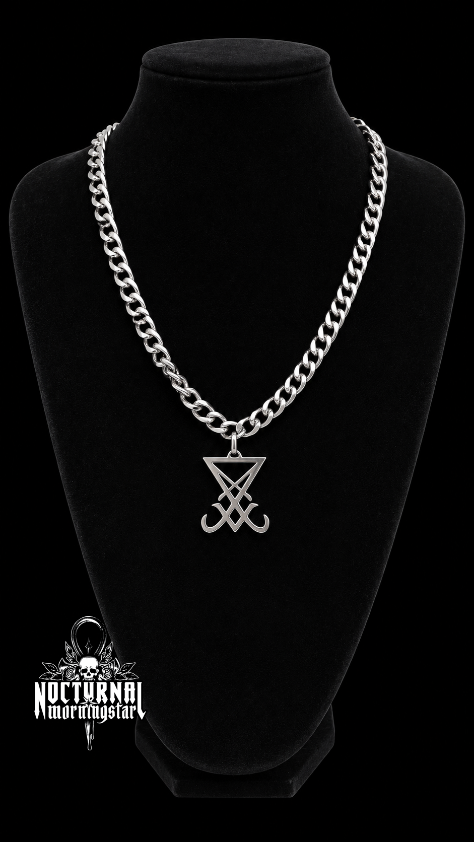 Lucifer Sigil Rolo Chain Necklace