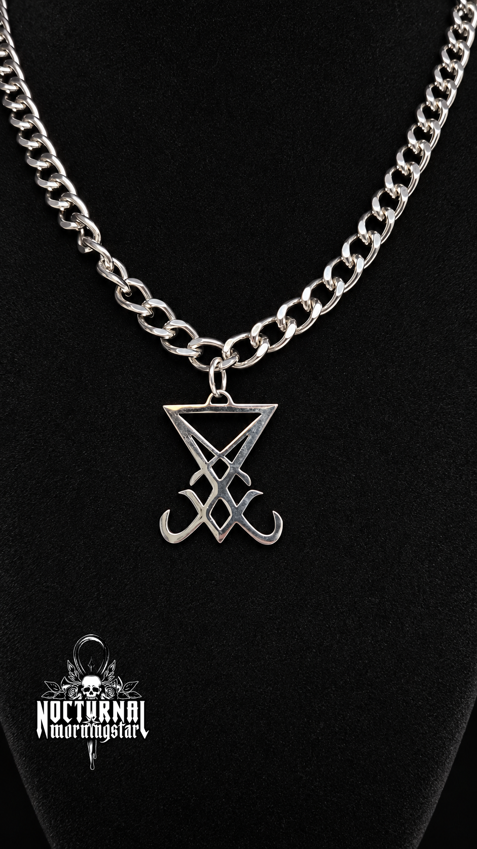 Lucifer Sigil Rolo Chain Necklace