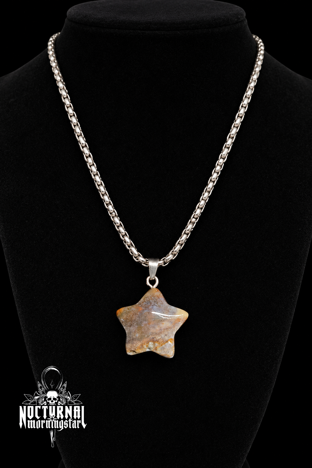 Ocean Jasper Star Box Chain Necklace