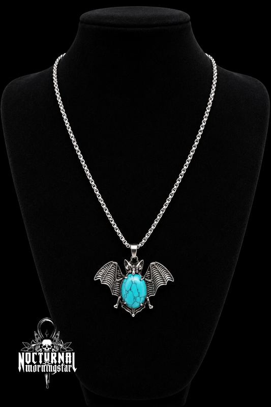 Turquoise Bat Box Chain Necklace