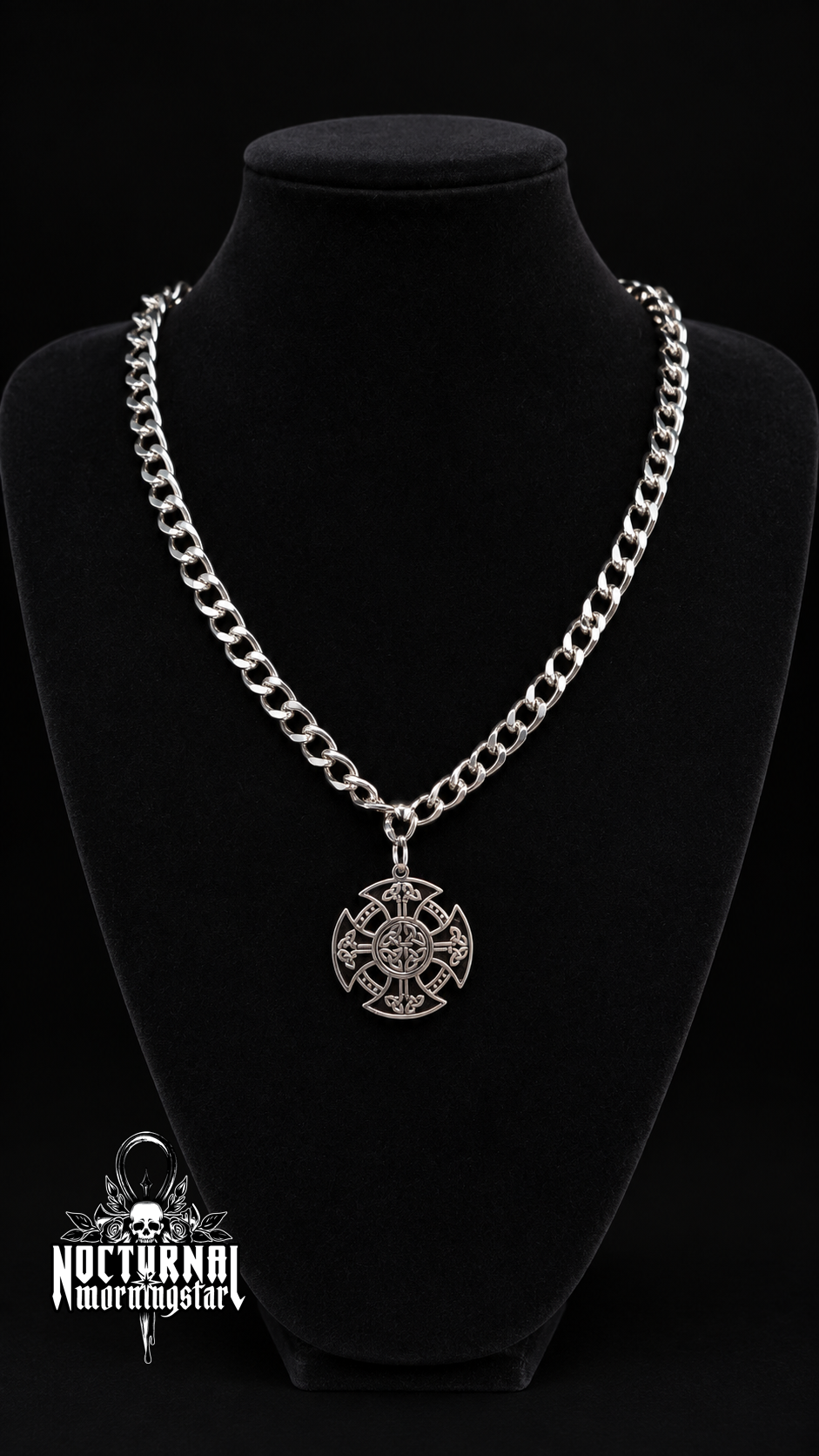 Celtic Shield Rolo Chain Necklace