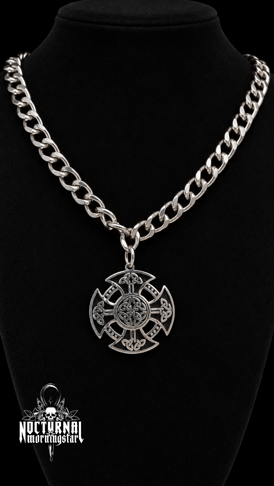 Celtic Shield Rolo Chain Necklace