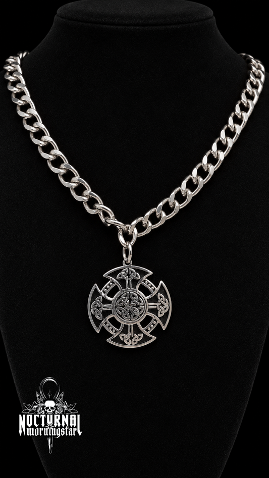 Celtic Shield Rolo Chain Necklace