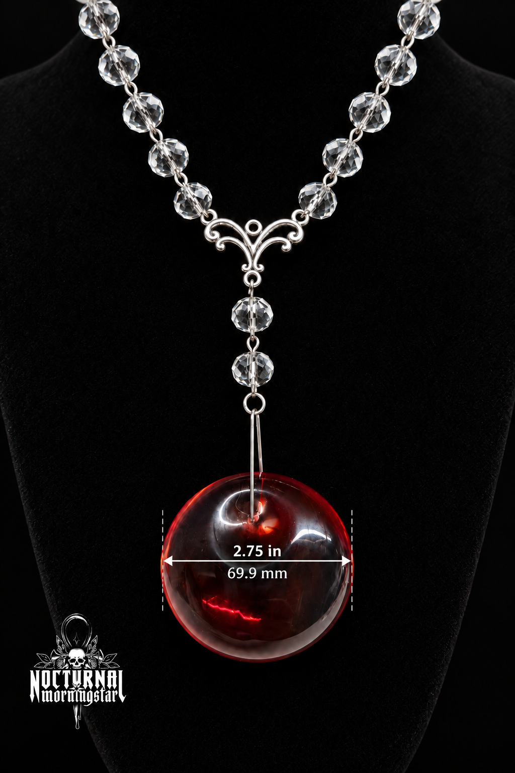 Blood Amber Rosary Necklace