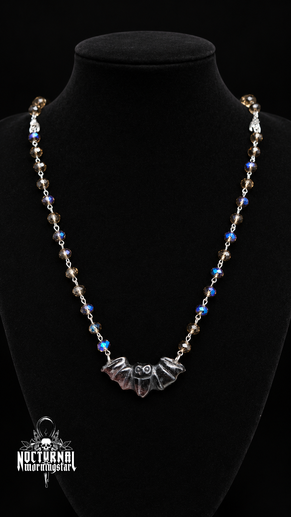 Garnet Bat Rosary with Labradorite