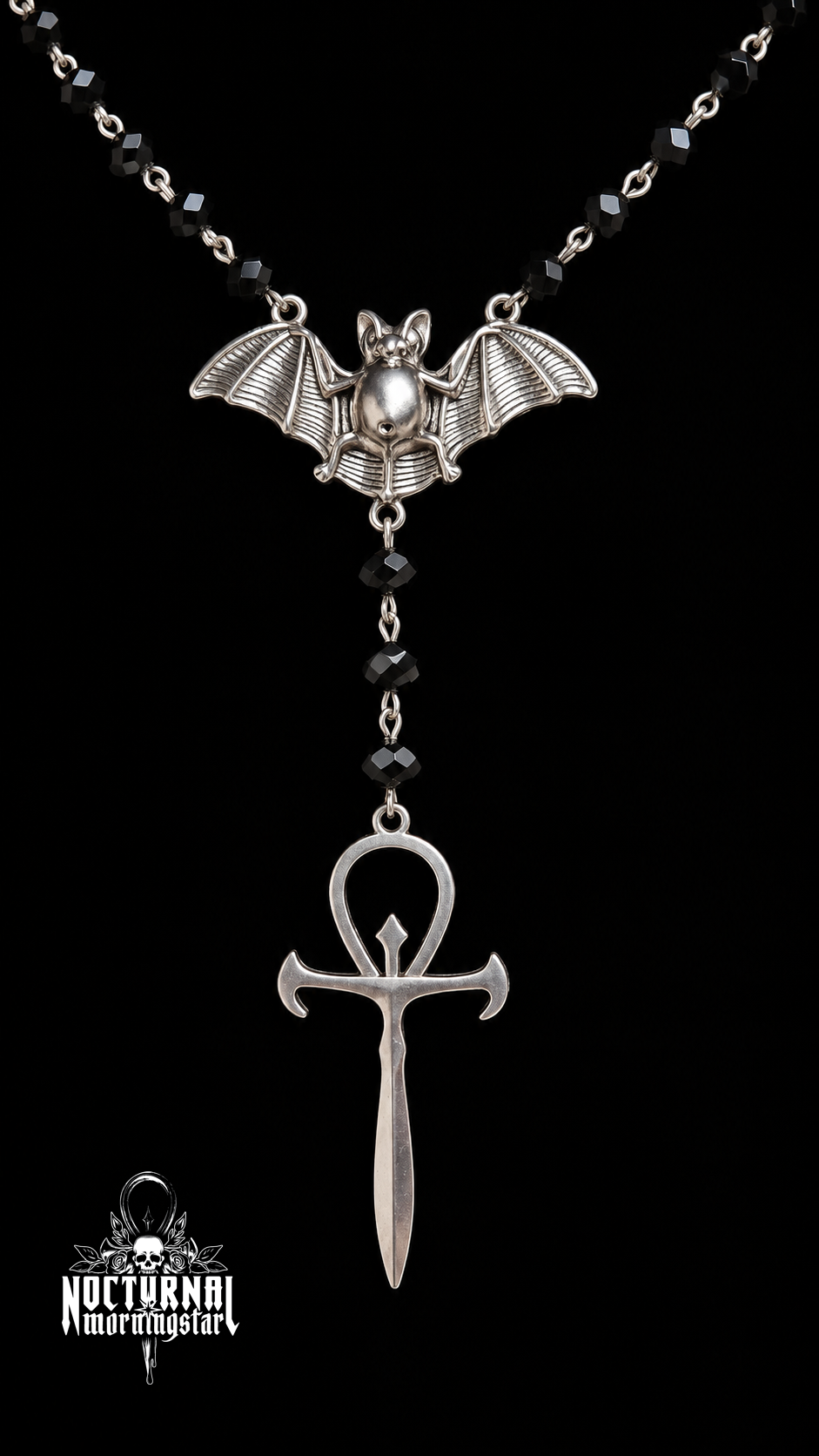 Vampyre Ankh Rosary (Black)