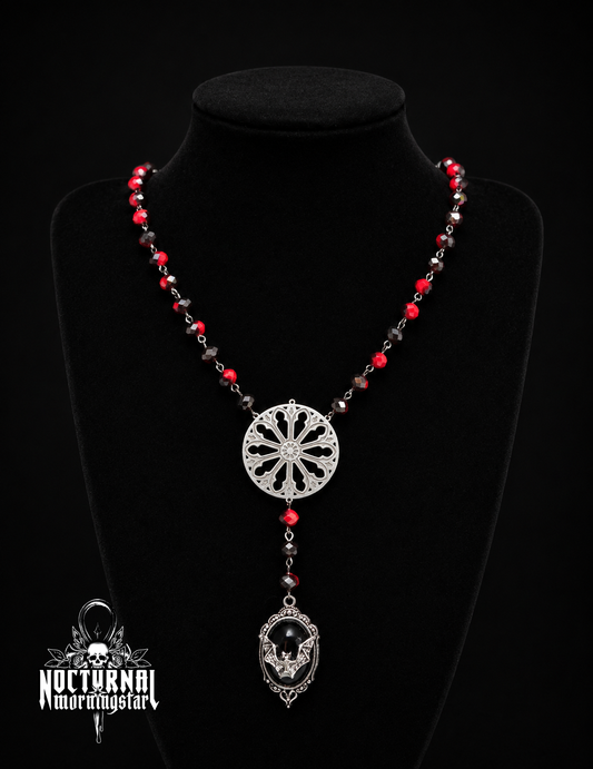 Bat Cameo with Gothic Cathedral Window Rosary