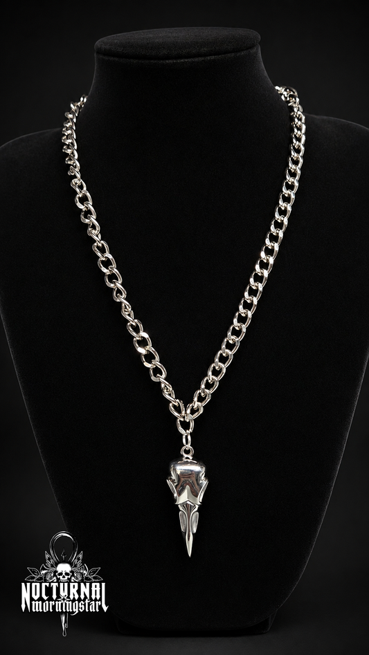 Raven Skull Rolo Chain Necklace