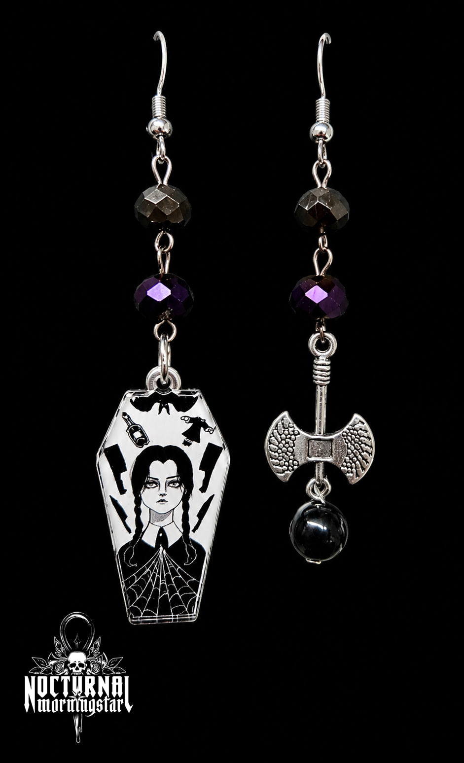 Wednesday Earrings with Axe
