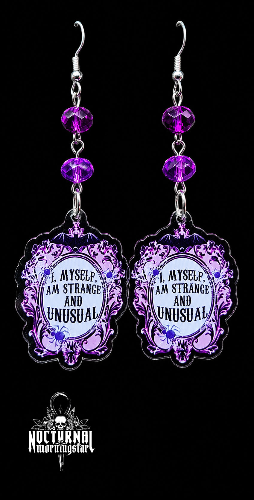 Strange and Unusual Earrings Purple