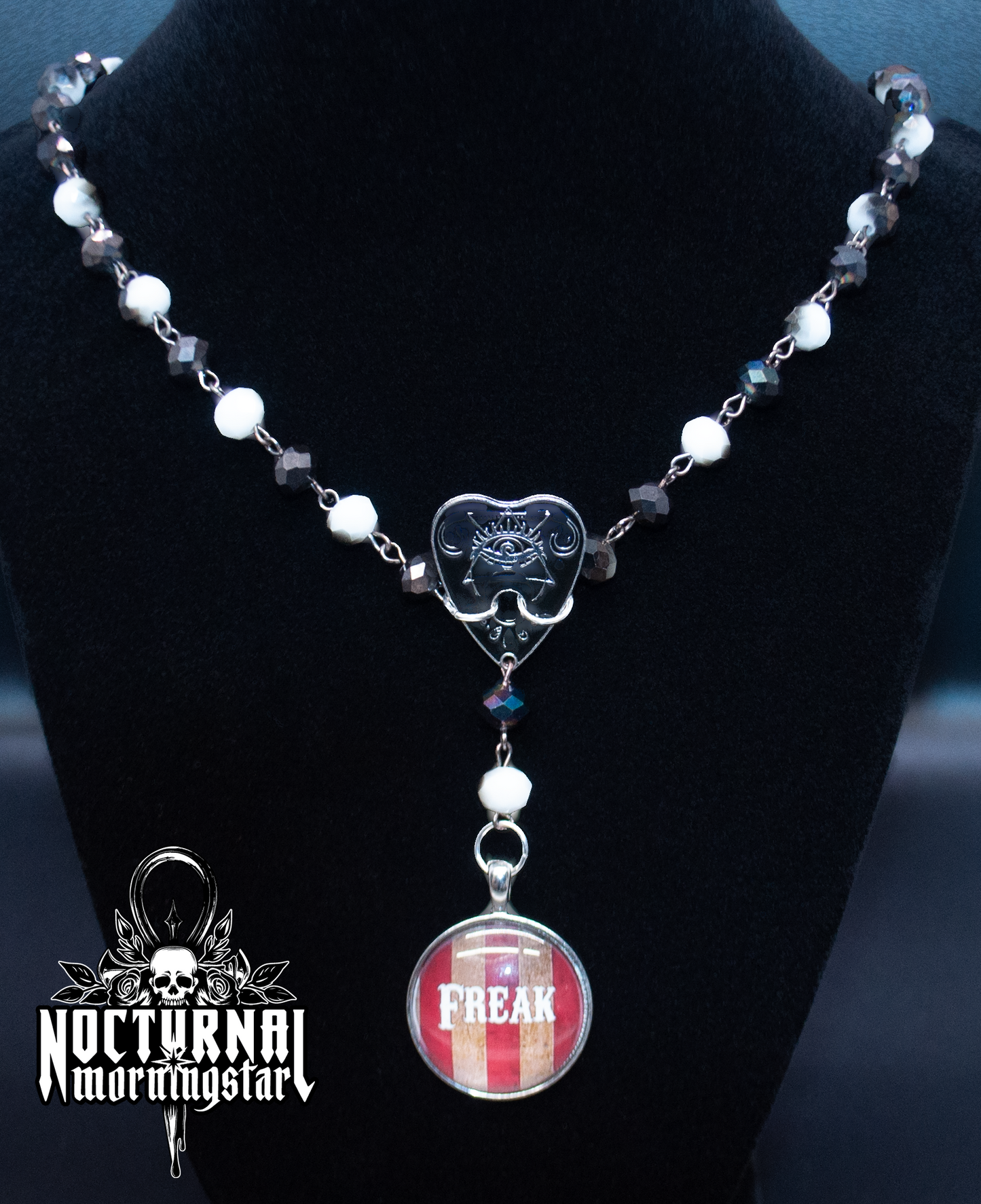 Freak Planchette Rosary Black & White