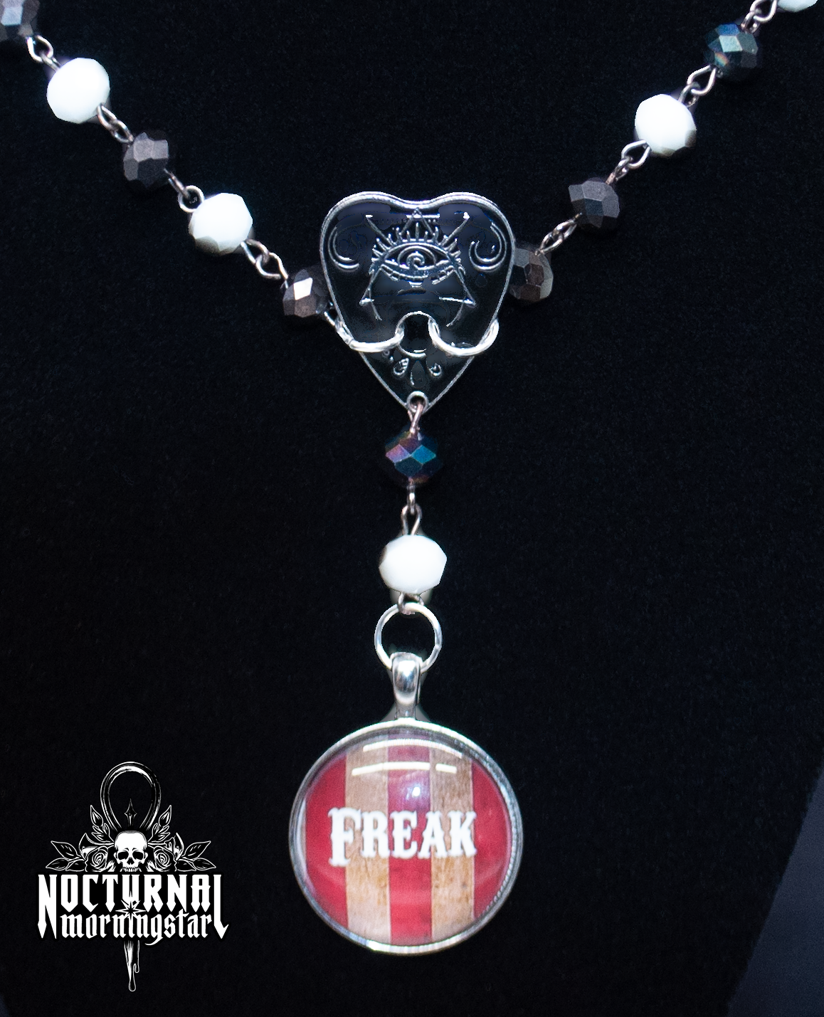 Freak Planchette Rosary Black & White