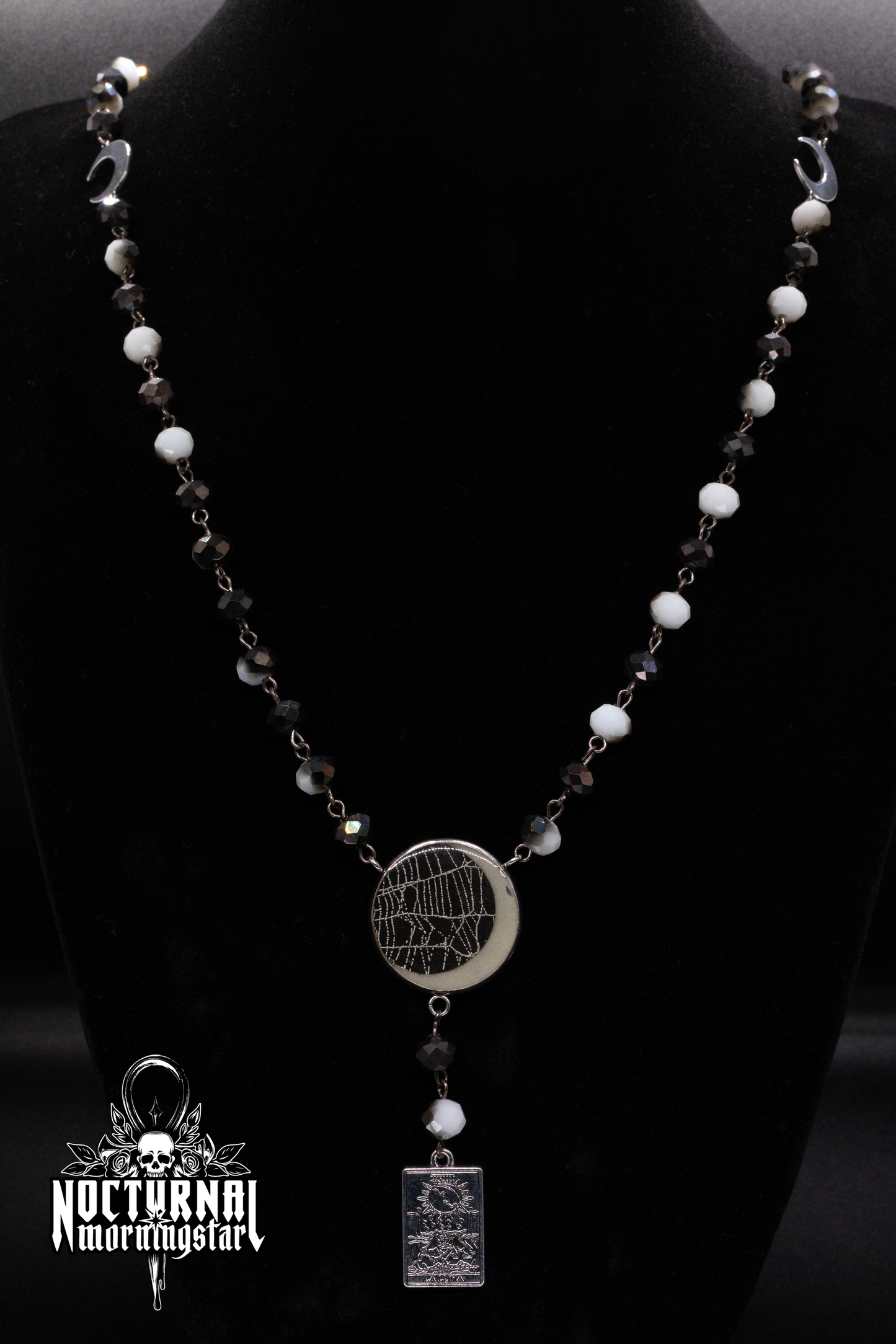 Real Spider Web "La Luna" Tarot Rosary