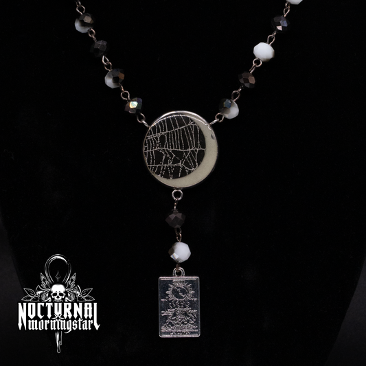 Real Spider Web "La Luna" Tarot Rosary