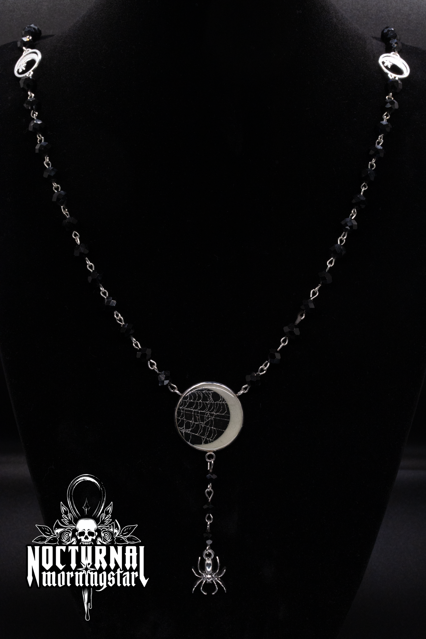 Real Spider Web Rosary With Glow Moon