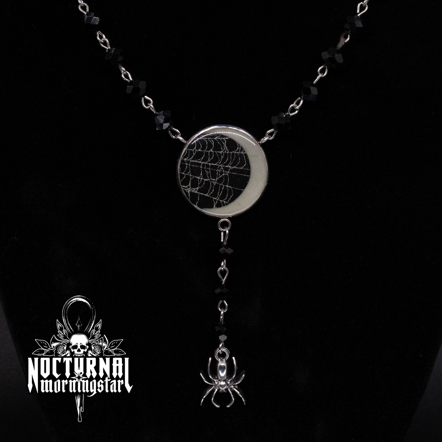Real Spider Web Rosary With Glow Moon