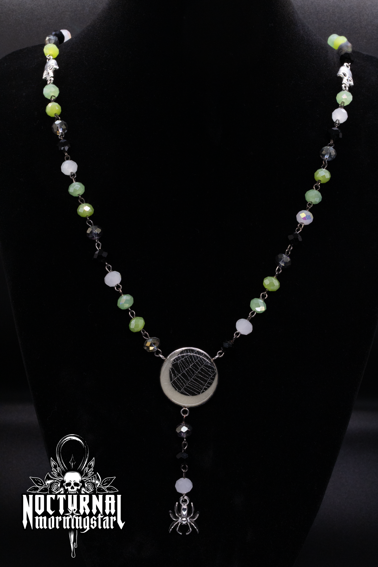 Real Spider Web Rosary With Glow Moon