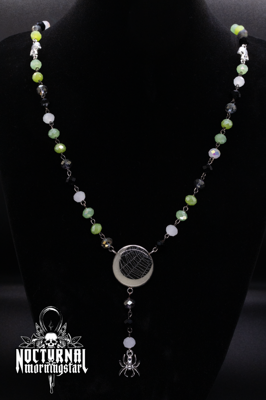 Real Spider Web Rosary With Glow Moon I