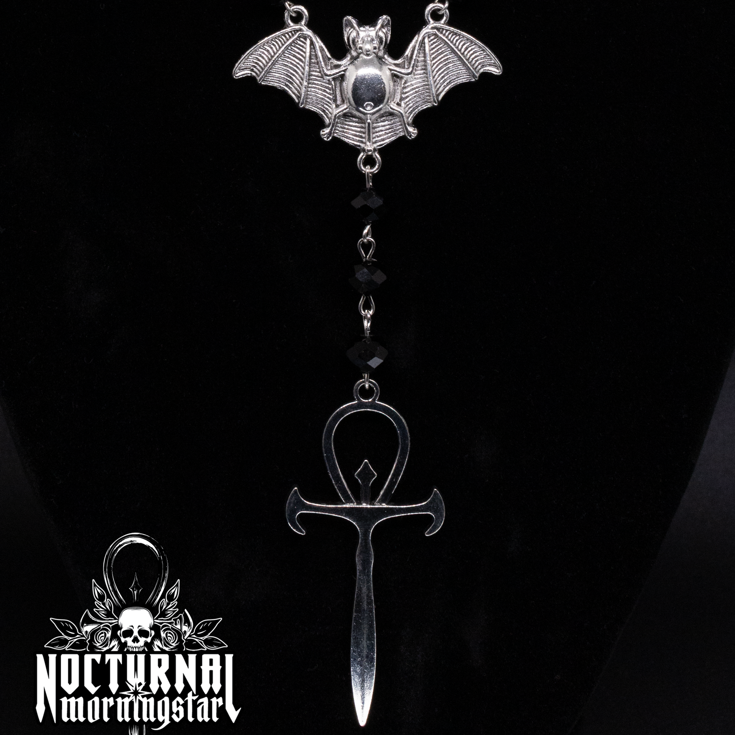 Bat Rosary With Vampyre Ankh