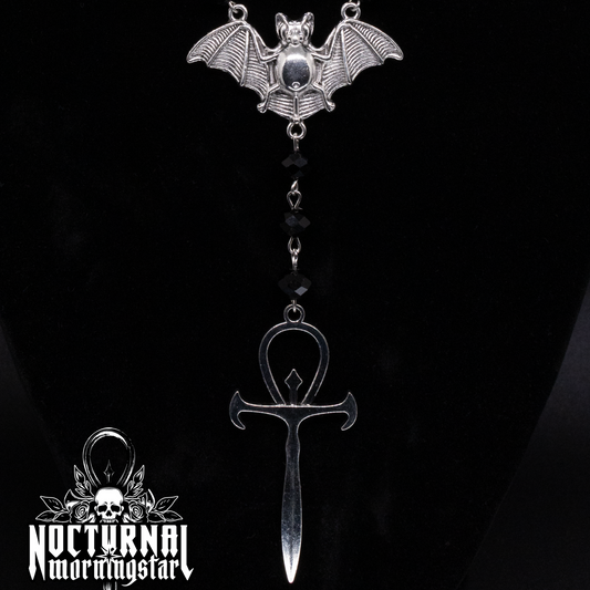 Bat Rosary With Vampyre Ankh