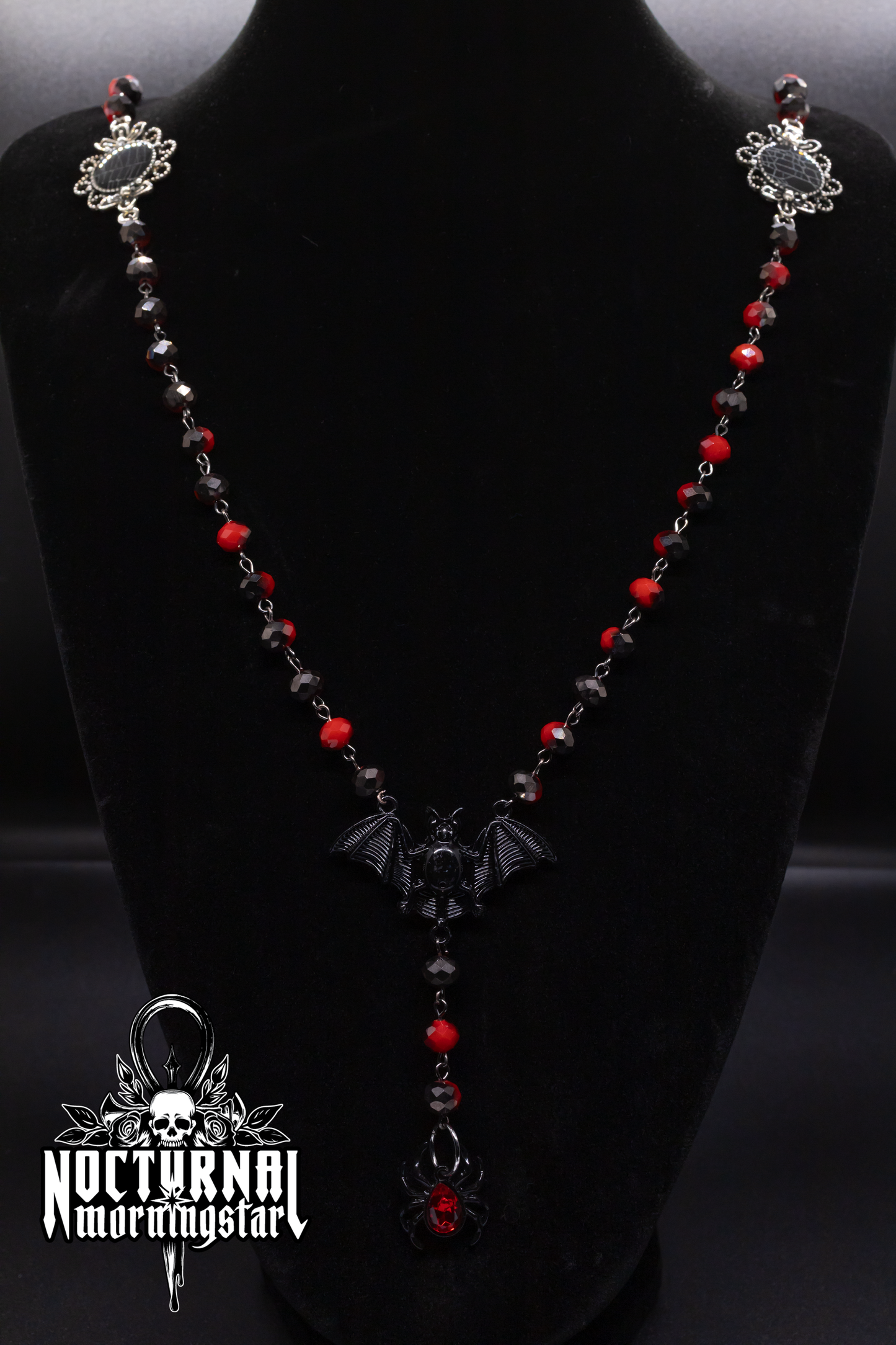 Bat & Spider Rosary With Real Spider Web Links