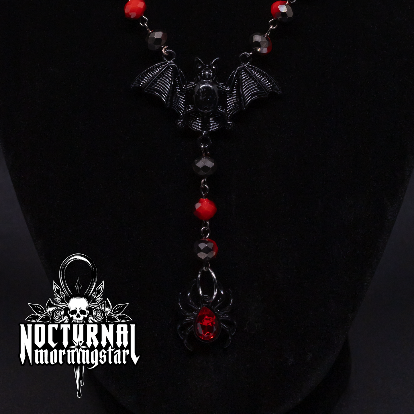 Bat & Spider Rosary With Real Spider Web Links