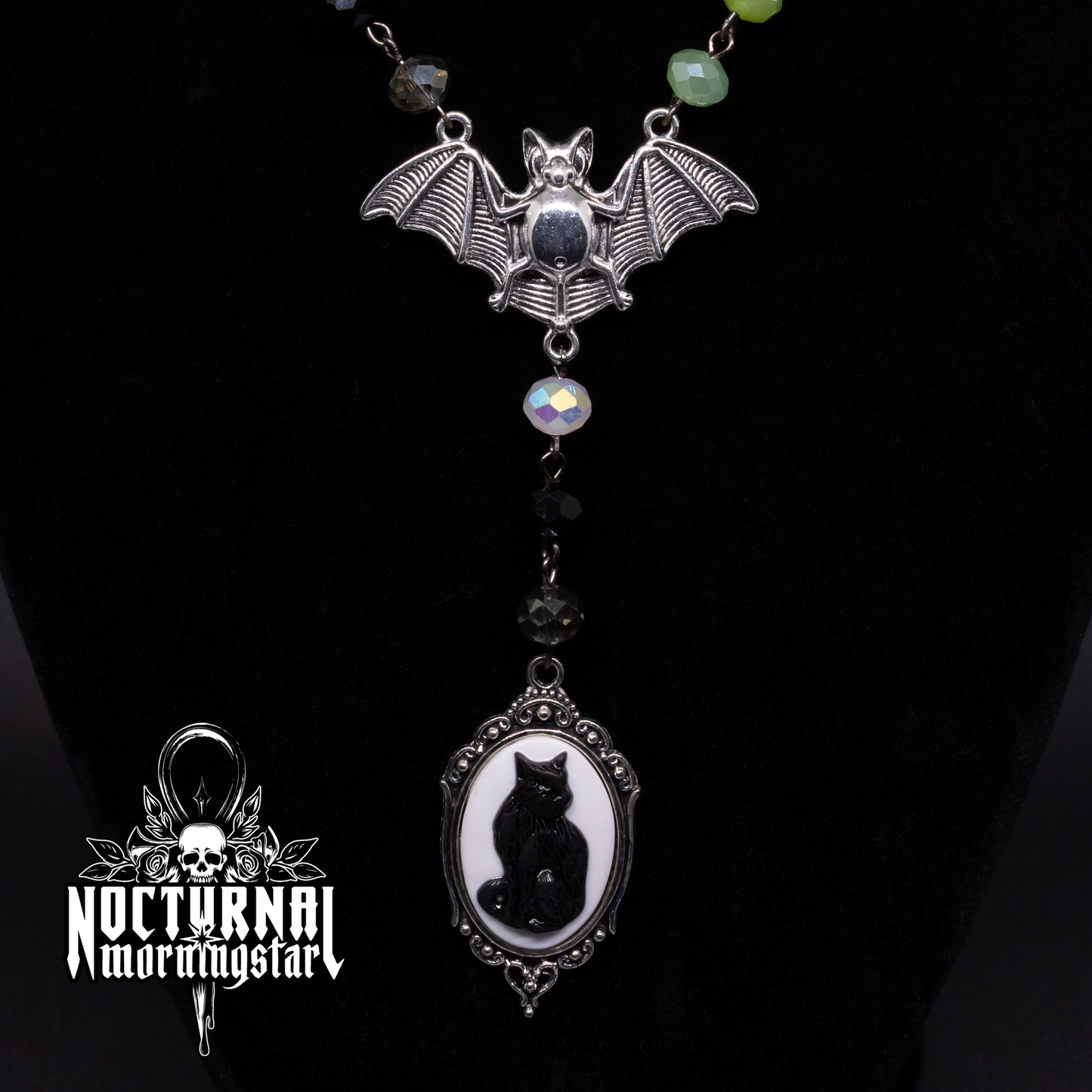 Black Cat Cameo Rosary