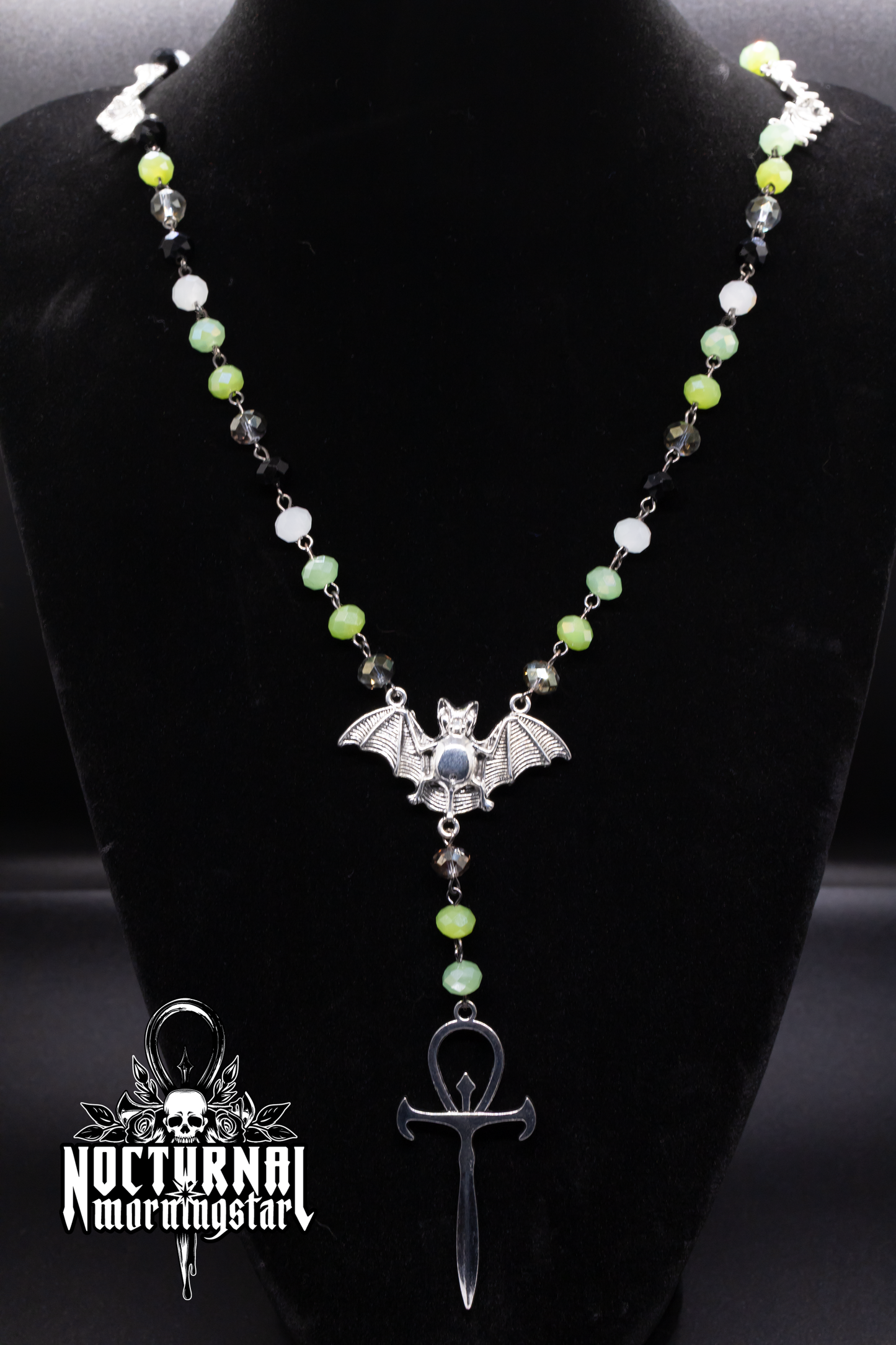 Bat Rosary With Vampyre Ankh