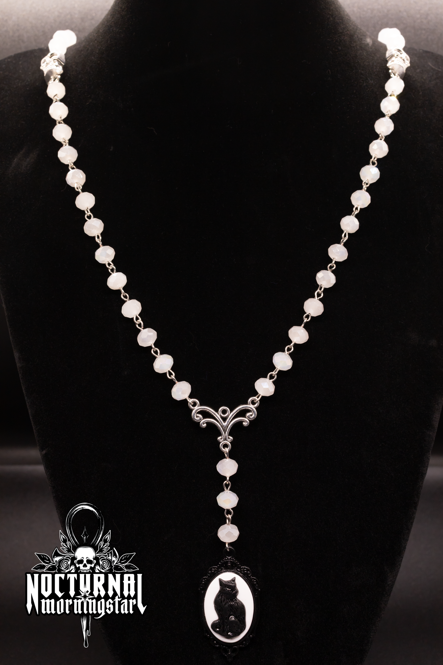 Black Cat Cameo Rosary