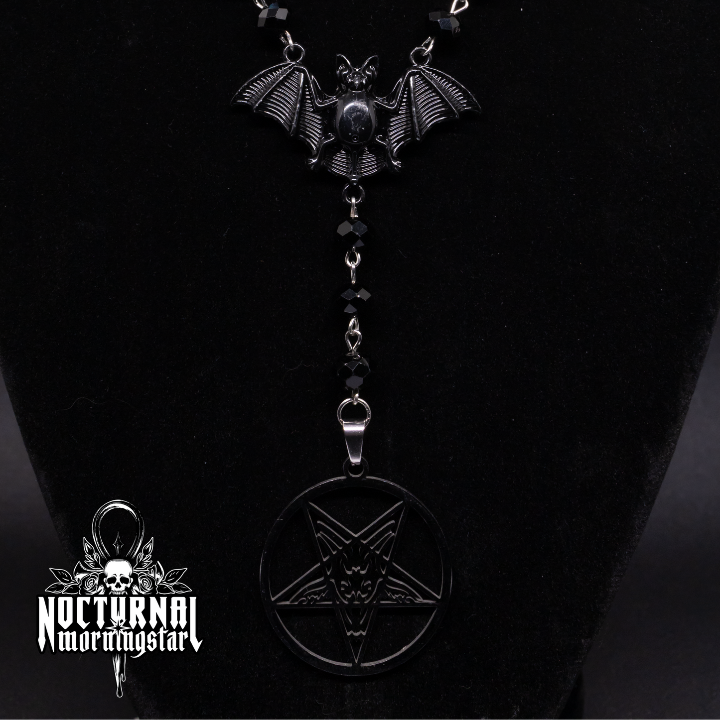 Black Bat & Baphomet Rosary