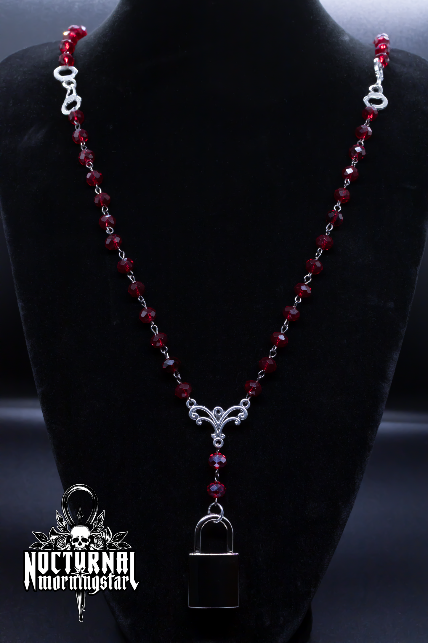 Lock & Key Rosary Set - Red