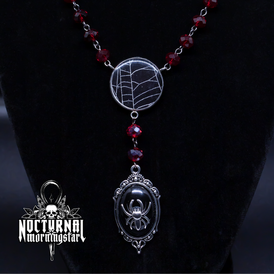 Real Spider Web Rosary With Spider Cameo