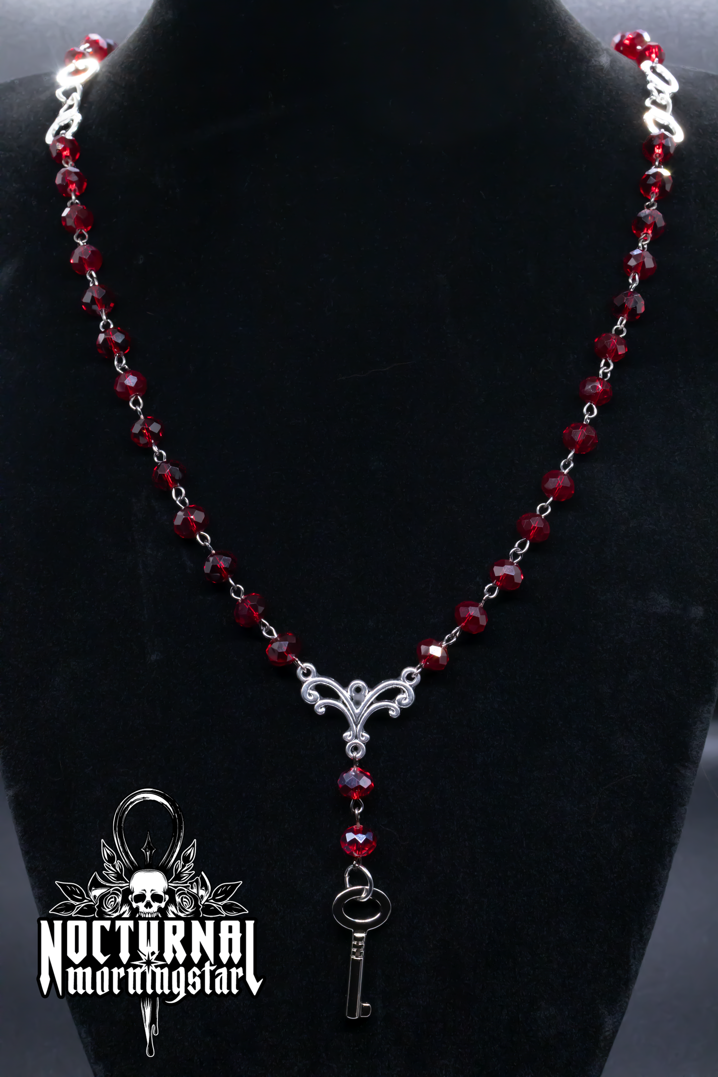 Lock & Key Rosary Set - Red