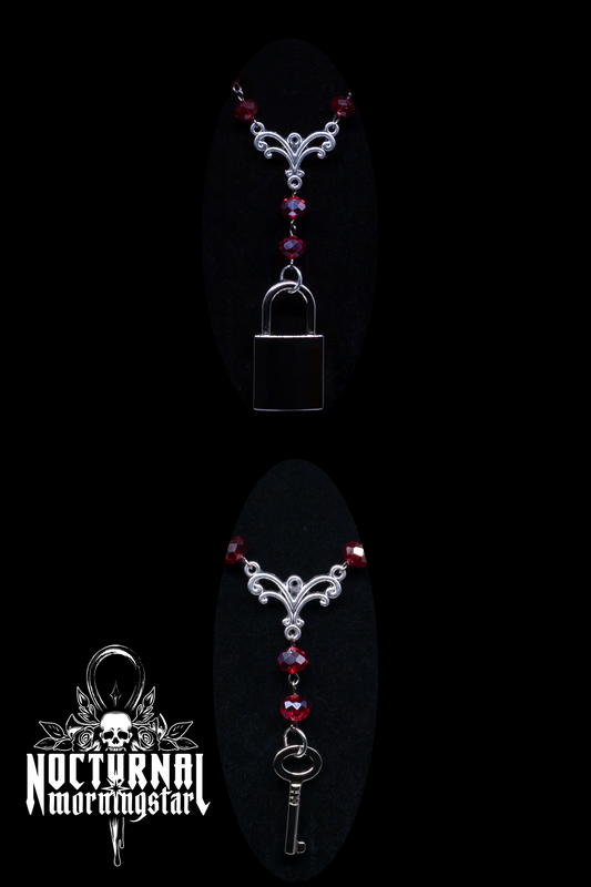 Lock & Key Rosary Set - Red