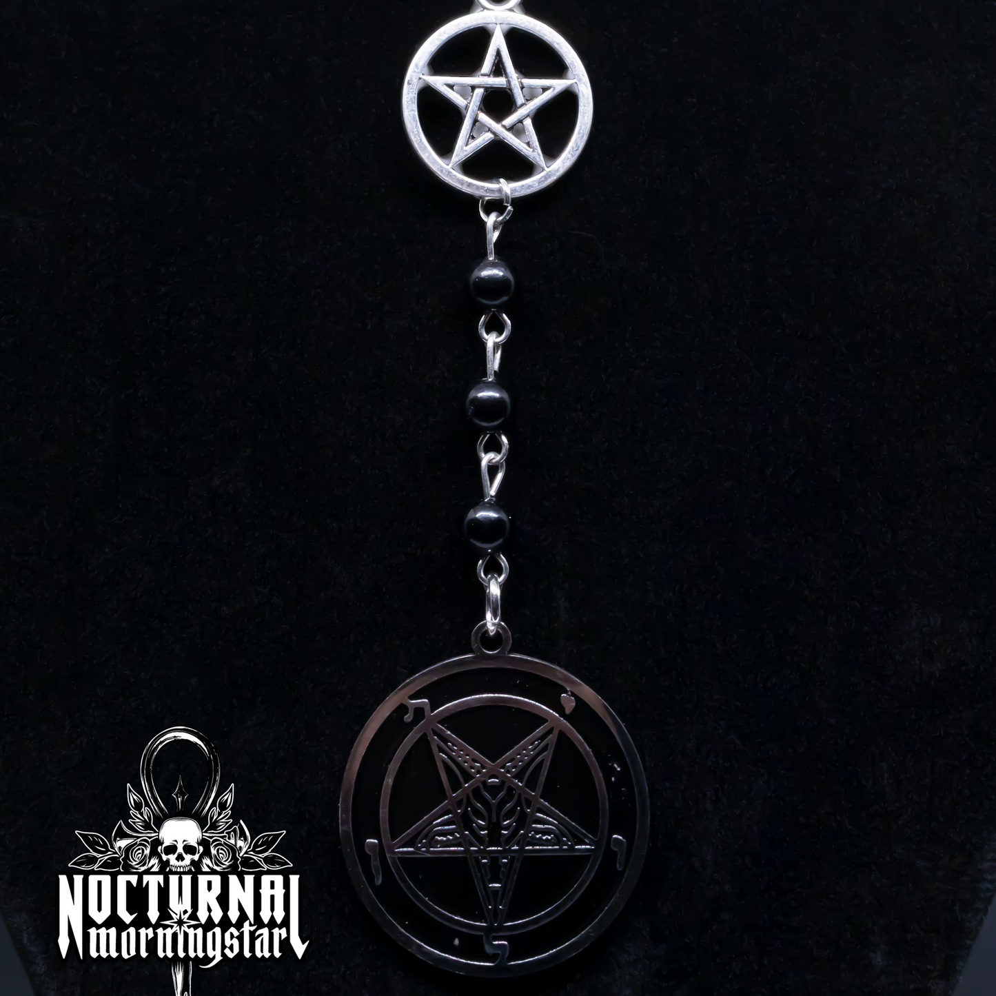 Acrylic Baphomet Pentagram Rosary
