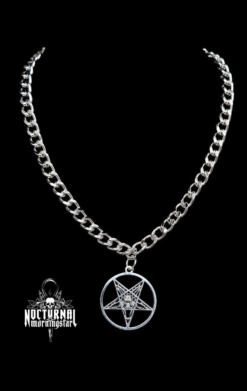 Baphomet Pentagram Rolo Chain Necklace