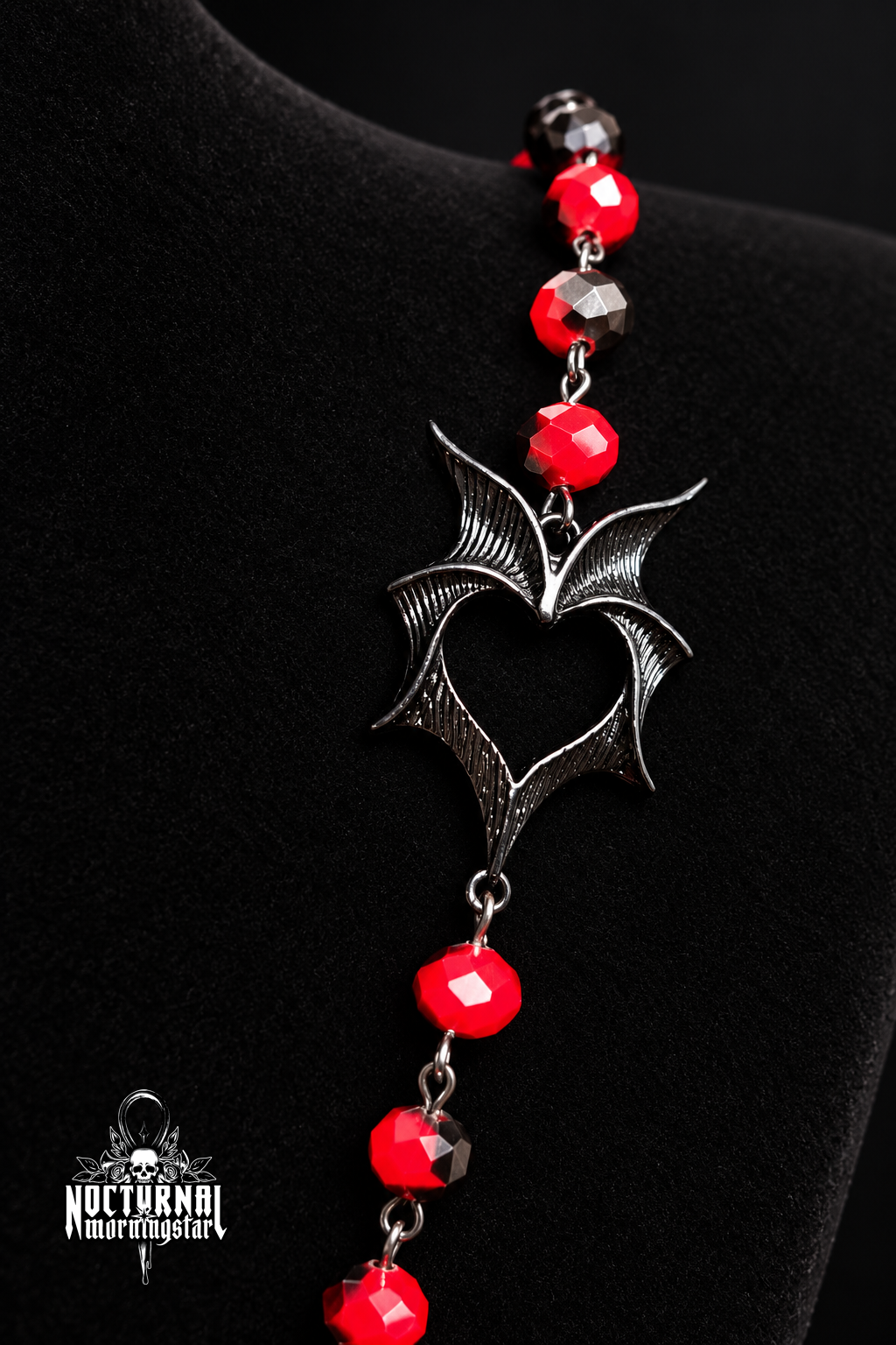 Vampyre Ankh Rosary (Red & Black)