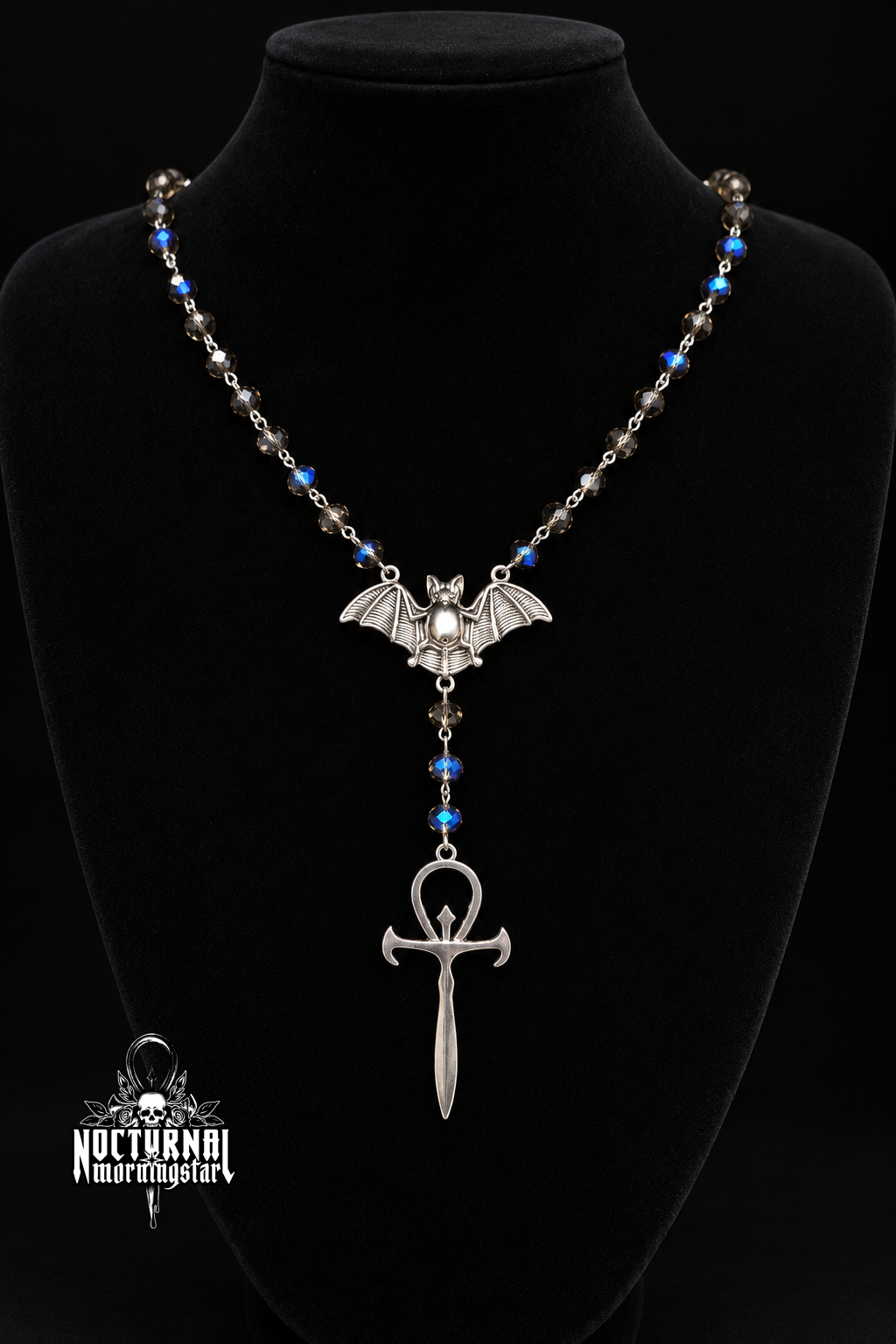 Vampyre Ankh Rosary (Labradorite)