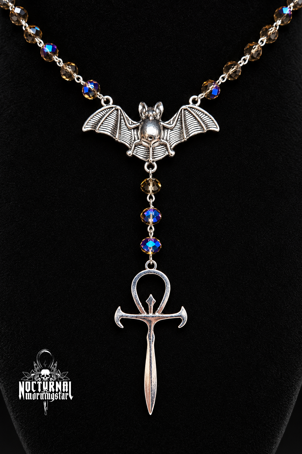 Vampyre Ankh Rosary (Labradorite)