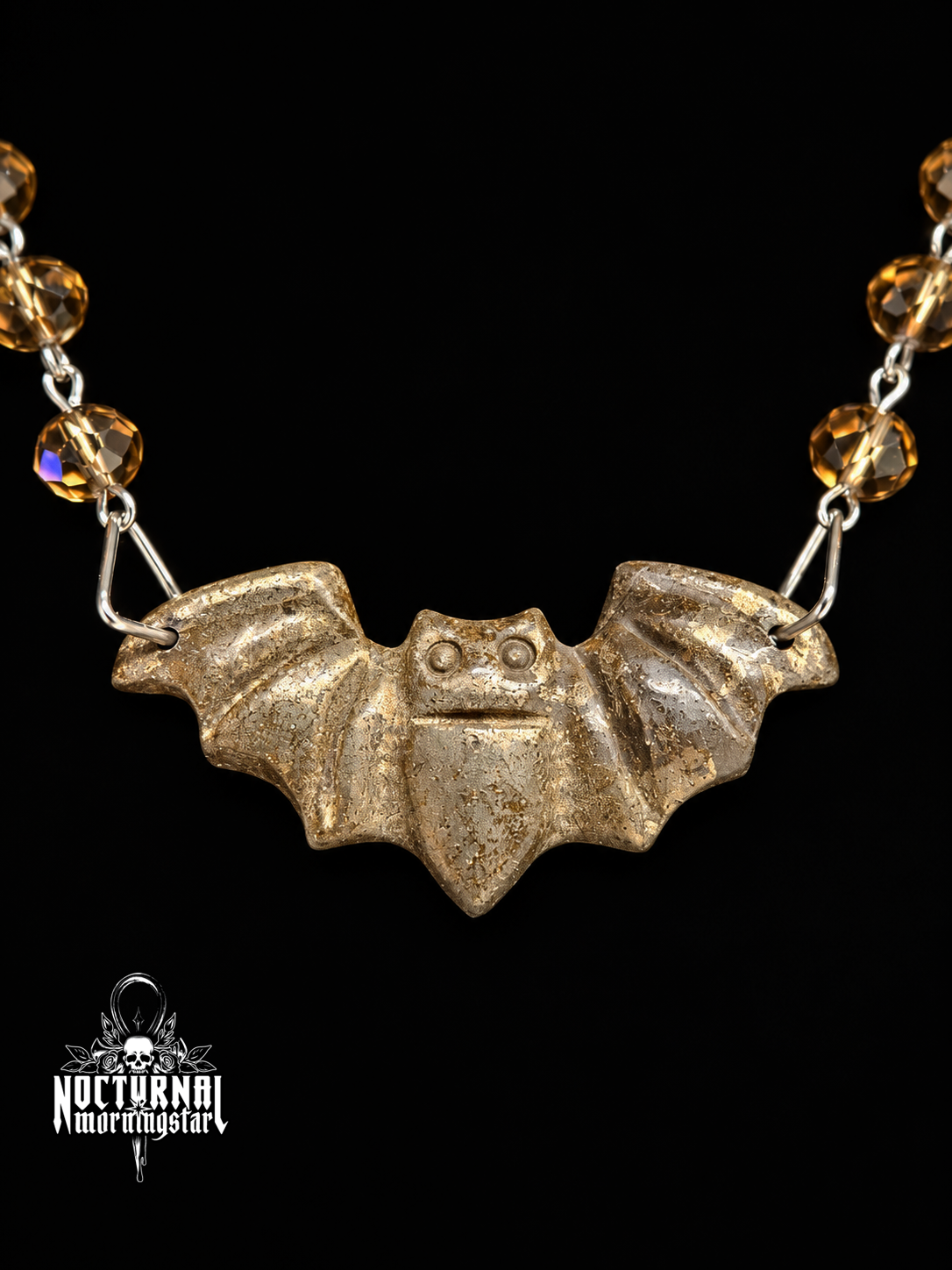 Pyrite Bat Rosary